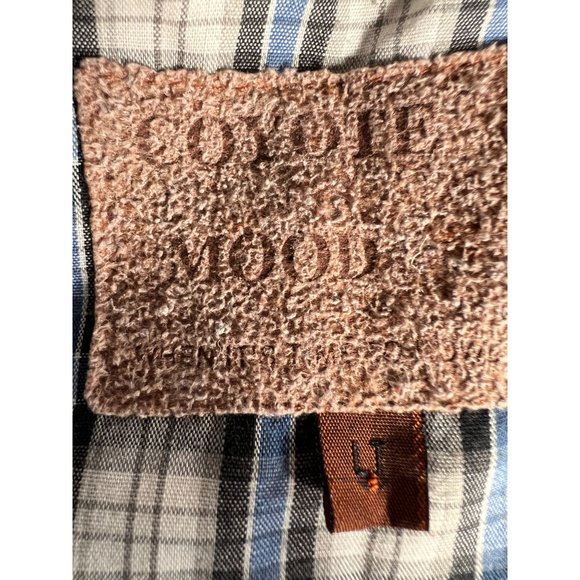 Coyote Mood Pearl Snap Western Shirt  LT Blue  Plaid 65% Polyester 35% Cotton - Picture 16 of 16